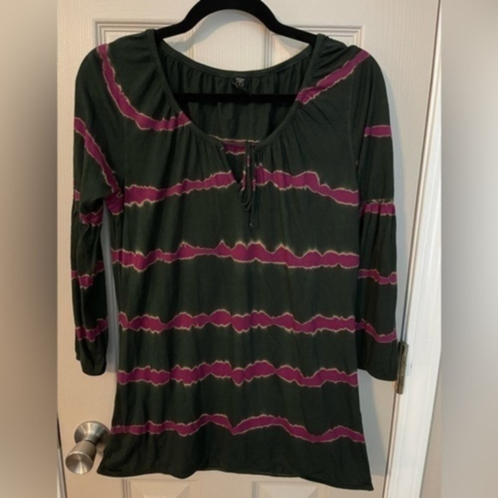 Lucky Made With Peace & Love Tie Dye 3/4 Sleeve Tunic